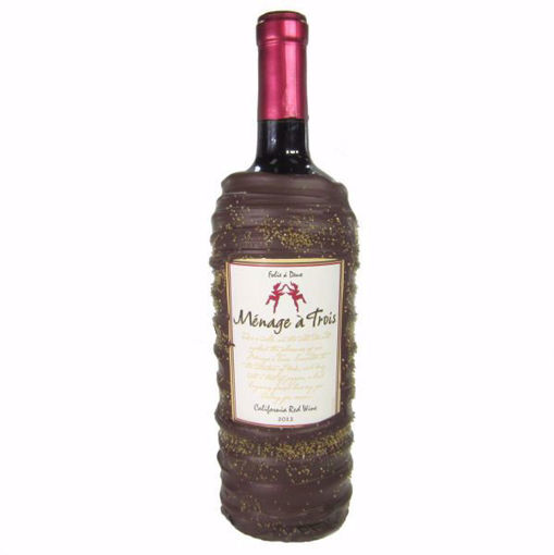 Chocolate Dipped Wine Bottle Gift Ménage à Trois Red Wine by Sweet Traders