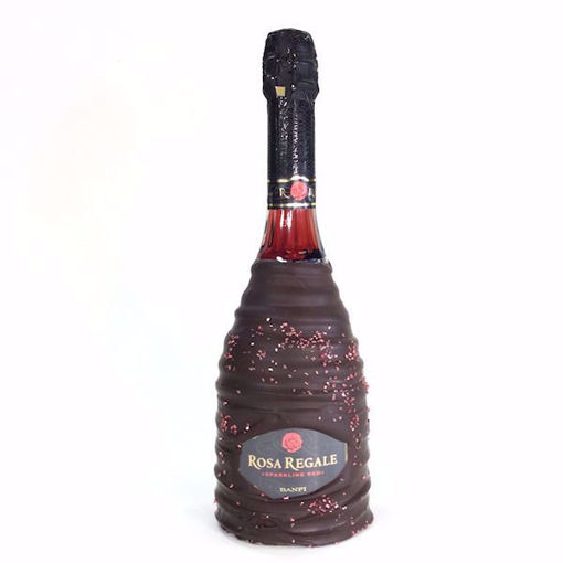 Chocolate Dipped Champagne Bottle Gift Rosa Regale by Sweet Traders