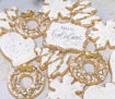 Elegant Decorated Holiday Cookies Closeup View in White, Silver & Gold By Sweet-Traders